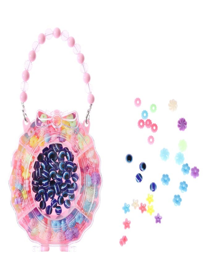 ambitieux Miiror -Shaped Bracelet Making Beading Kit for Kids - 250+ Colorful Beads, 10M Elastic Thread, DIY Jewelry Craft Set Birthday for 4, 5, 6 Years Old Little Girls (Multicolor Beads) - Image 4